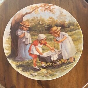 Decorative Plate with Children Illustration